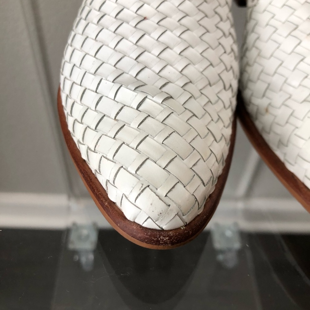 Bandolino White Leather Woven Loafers - Picture 7 of 12